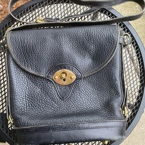 Vintage Dooney & Bourke Black Pebbled Leather Crossbody Bag
